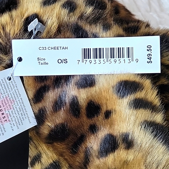 Cheetah print faux fur cowl scarf - Picture 4 of 6